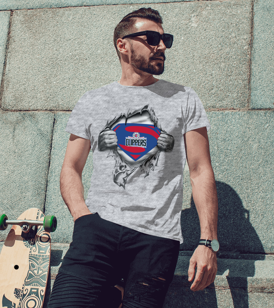 Los Angeles Clippers Superman Logo Emblem T-Shirt