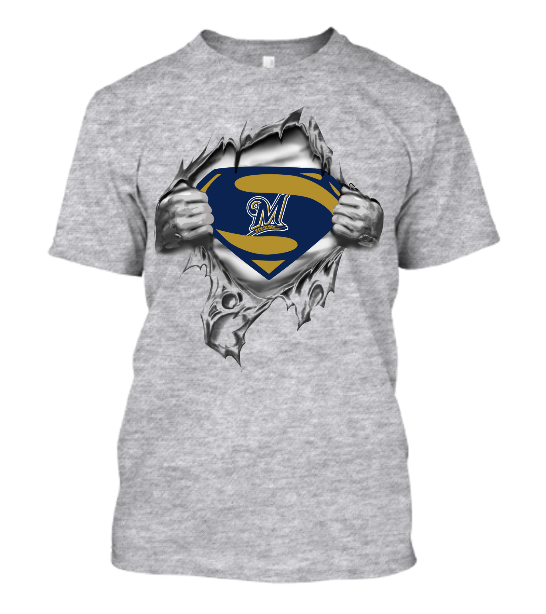 Milwaukee Brewers Superman Logo Mashup T-Shirt