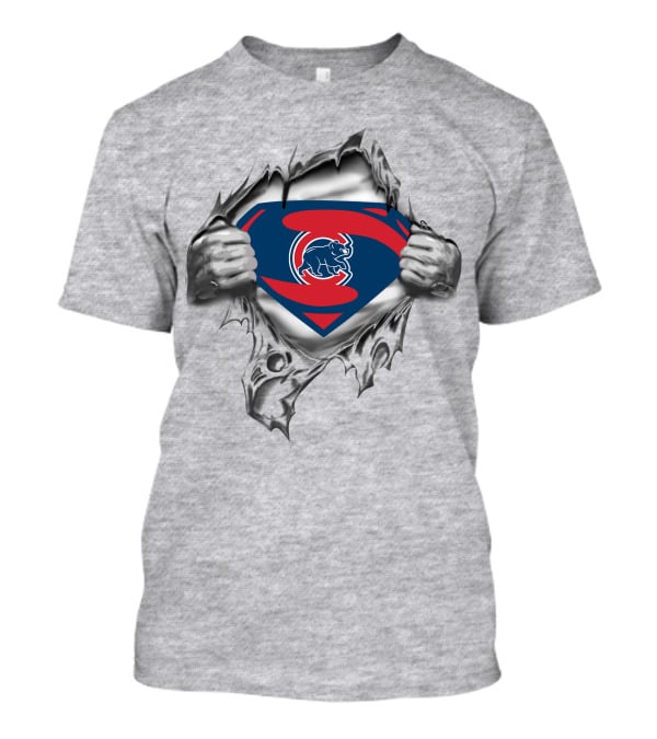 Cubs Superman Baseball Logo Rip T-Shirt