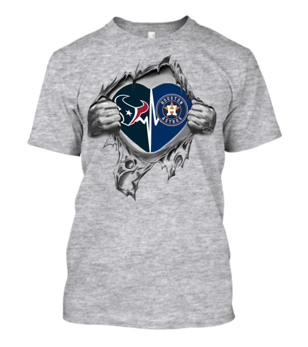 Texans Astros Heartbeat Passion Texas Sports Fans T-Shirt