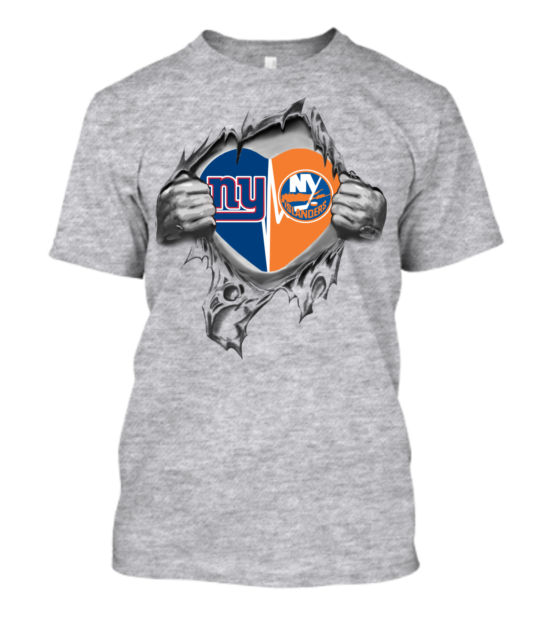 NY Giants Islanders Heart T-Shirt