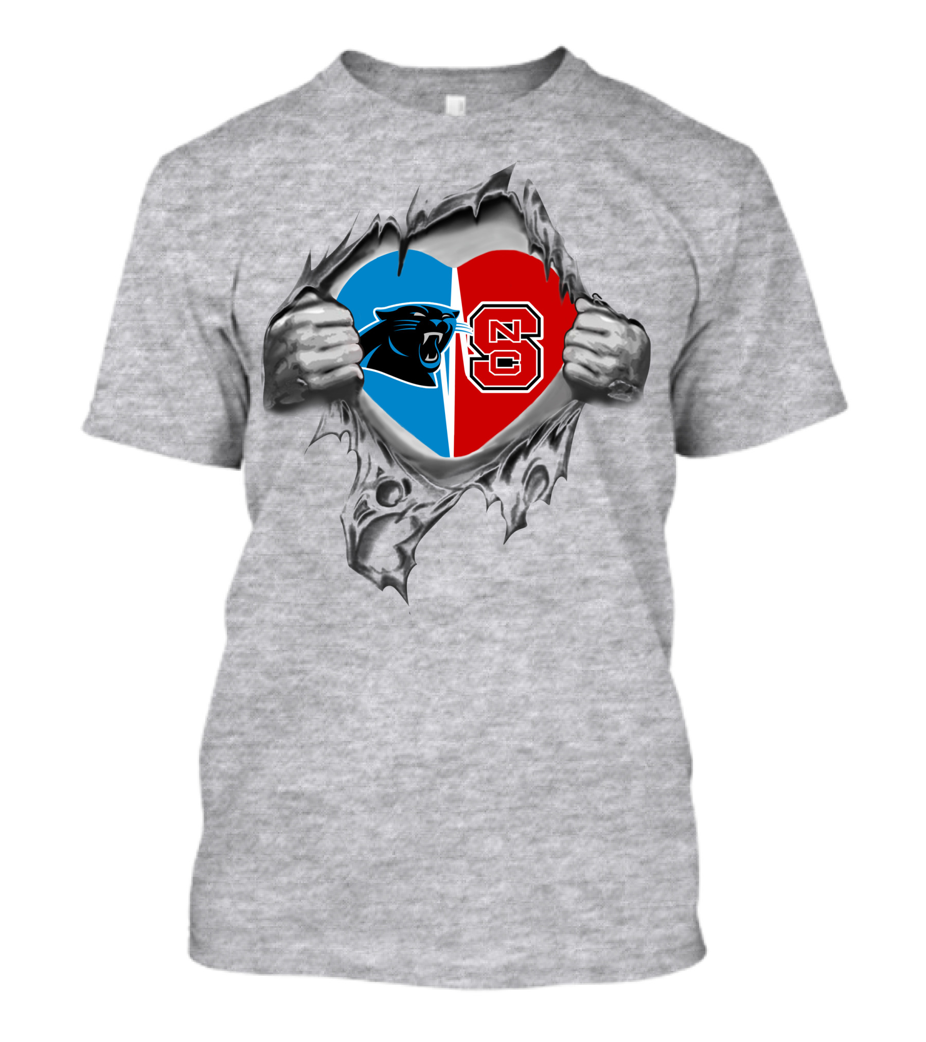 Panthers Nc State Heart Split T-Shirt