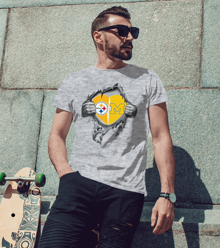 Steelers Heart Michigan Split T-Shirt