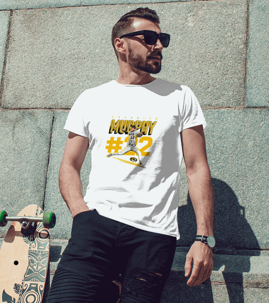 Chandler Murphy Missouri NCAA Baseball #22 Player Action T-Shirt