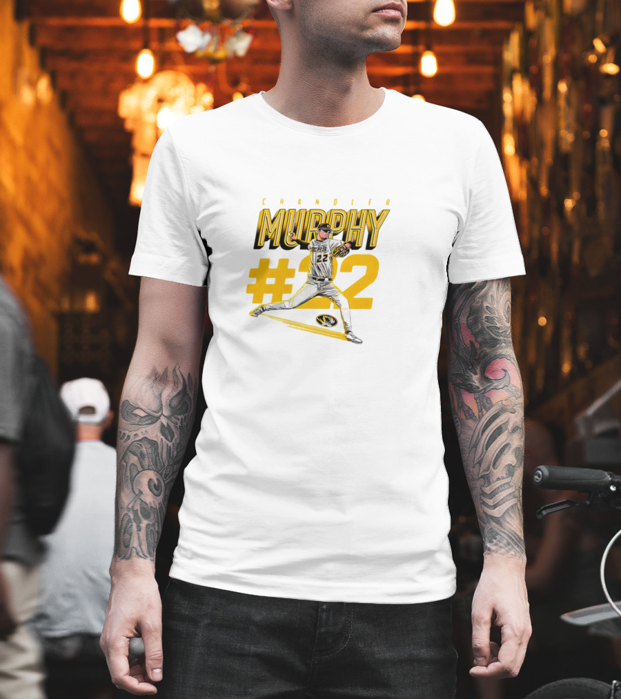 Chandler Murphy Missouri NCAA Baseball #22 Player Action T-Shirt