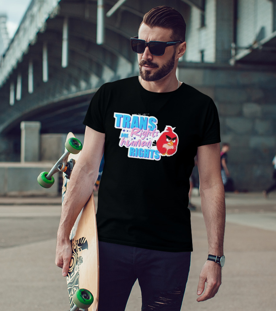 TRANS Rights Are Human RIGHTS Angry Bird T-Shirt