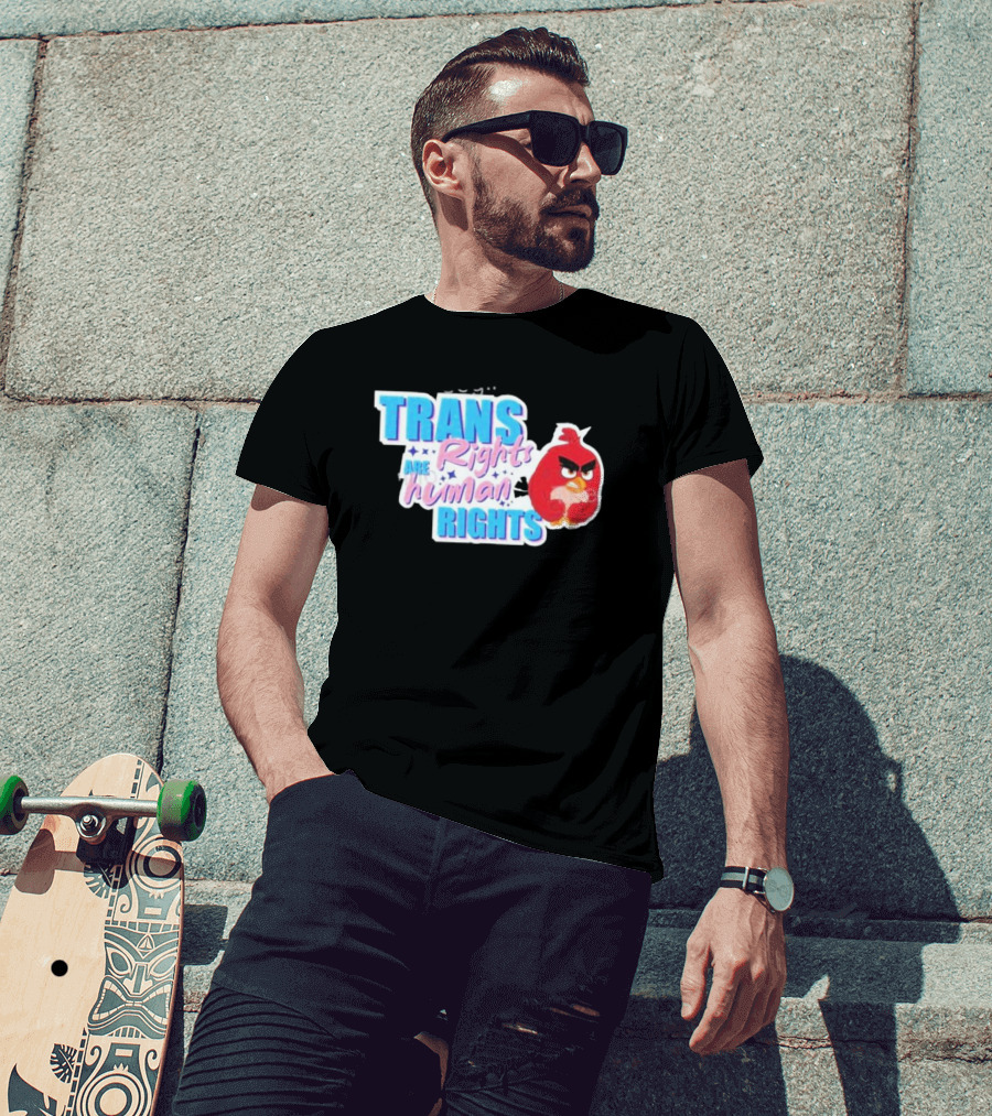 TRANS Rights Are Human RIGHTS Angry Bird T-Shirt