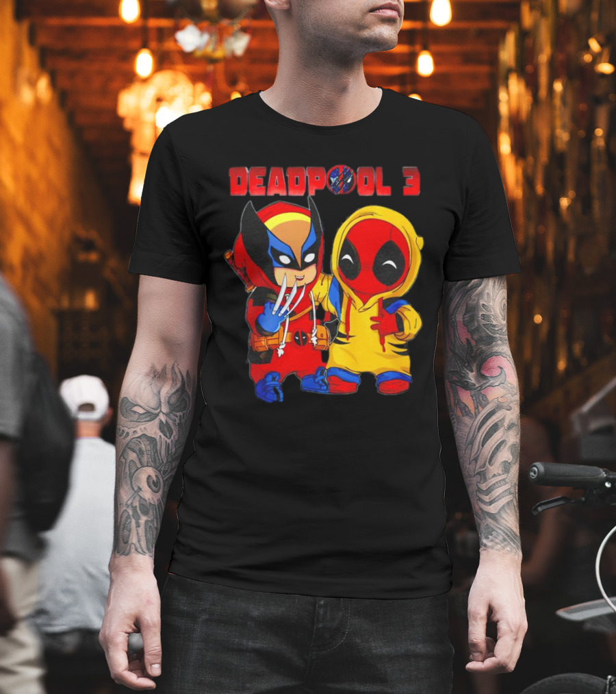 Deadpool 3 Wolverine and Deadpool Cartoon Characters T-Shirt