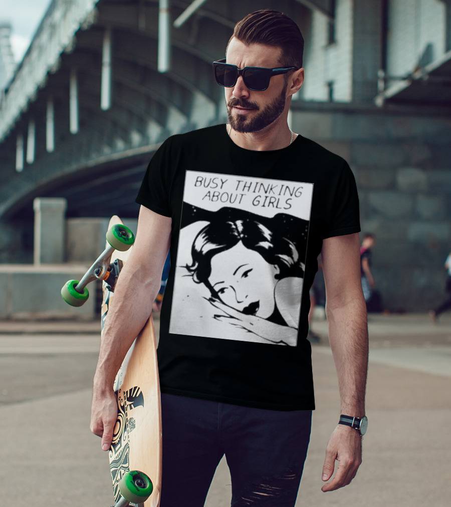 Busy Thinking About Girls Comic Pop T-Shirt