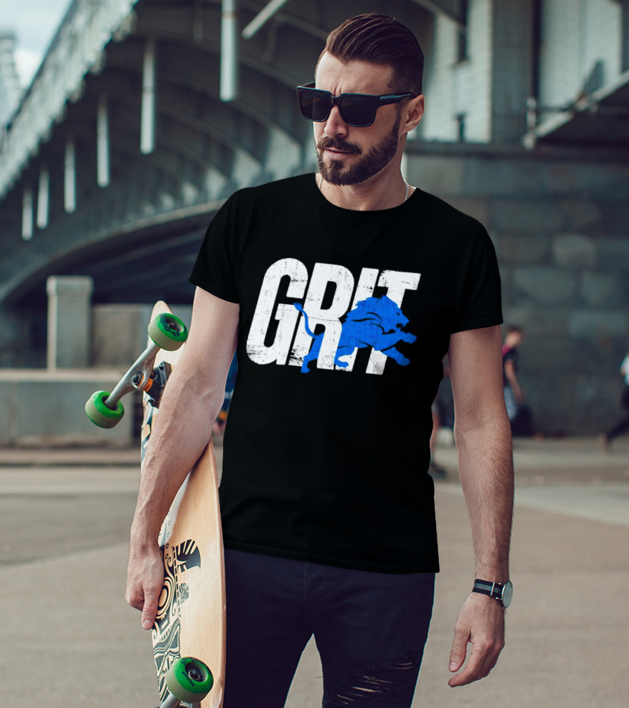 Grit Detroit Lions Blue Lion T-Shirt