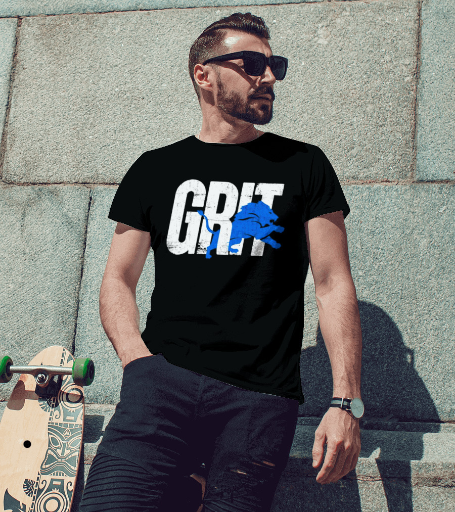 Grit Detroit Lions Blue Lion T-Shirt