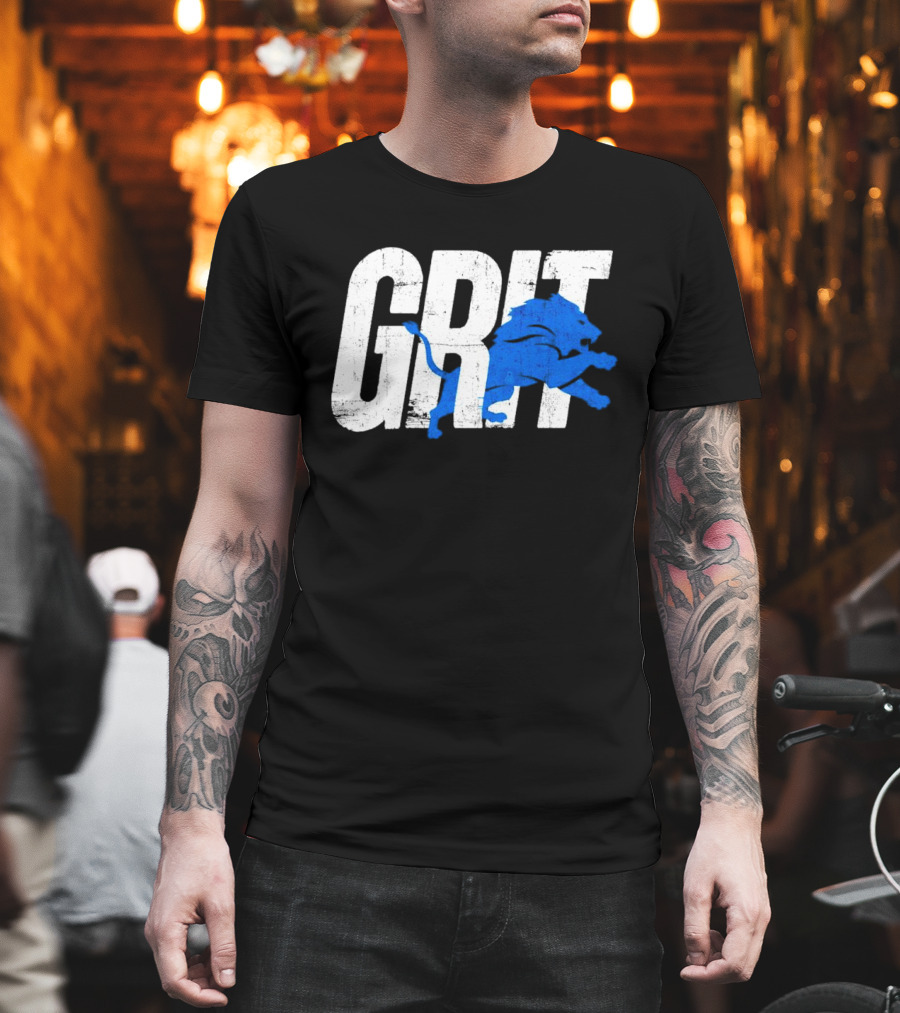 Grit Detroit Lions Blue Lion T-Shirt