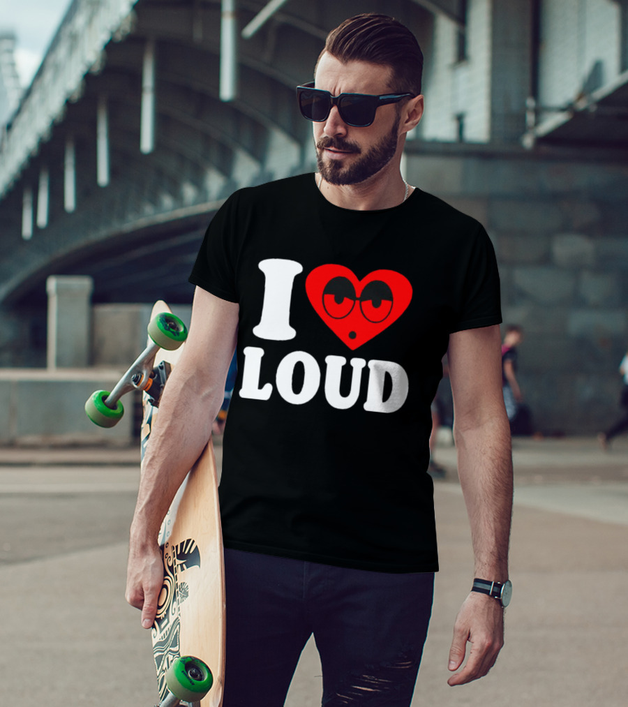 I Love Loud Heart Glasses Emoji T-Shirt