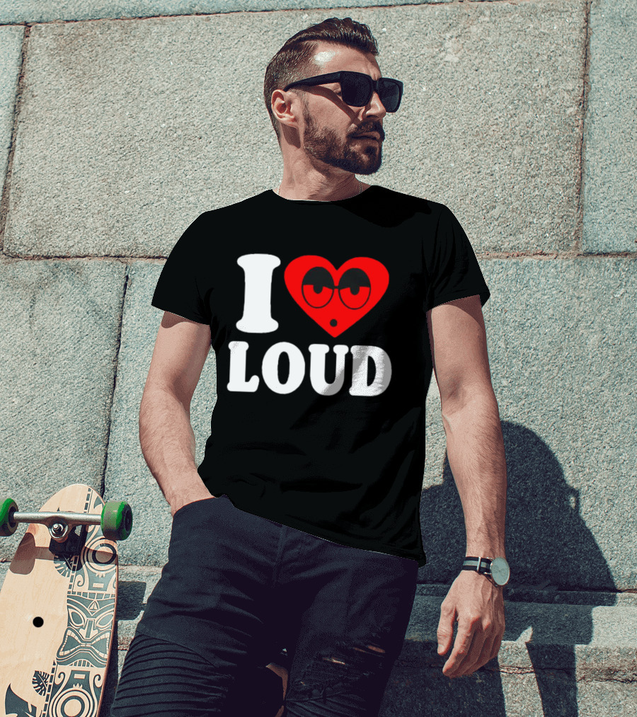 I Love Loud Heart Glasses Emoji T-Shirt