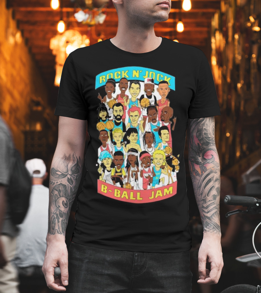 Rock N’ Jock B-Ball Jam Patti Lapel Ivy Mono Iconic Basketball Cartoon Characters T-Shirt