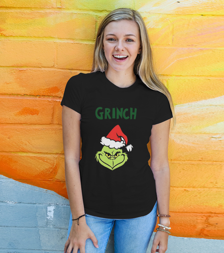 The Grinch Santa Hat Christmas T-Shirt