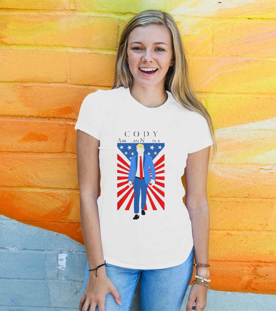 Cody AEW American Nightmare Patriotic Stars And Stripes Suit T-Shirt