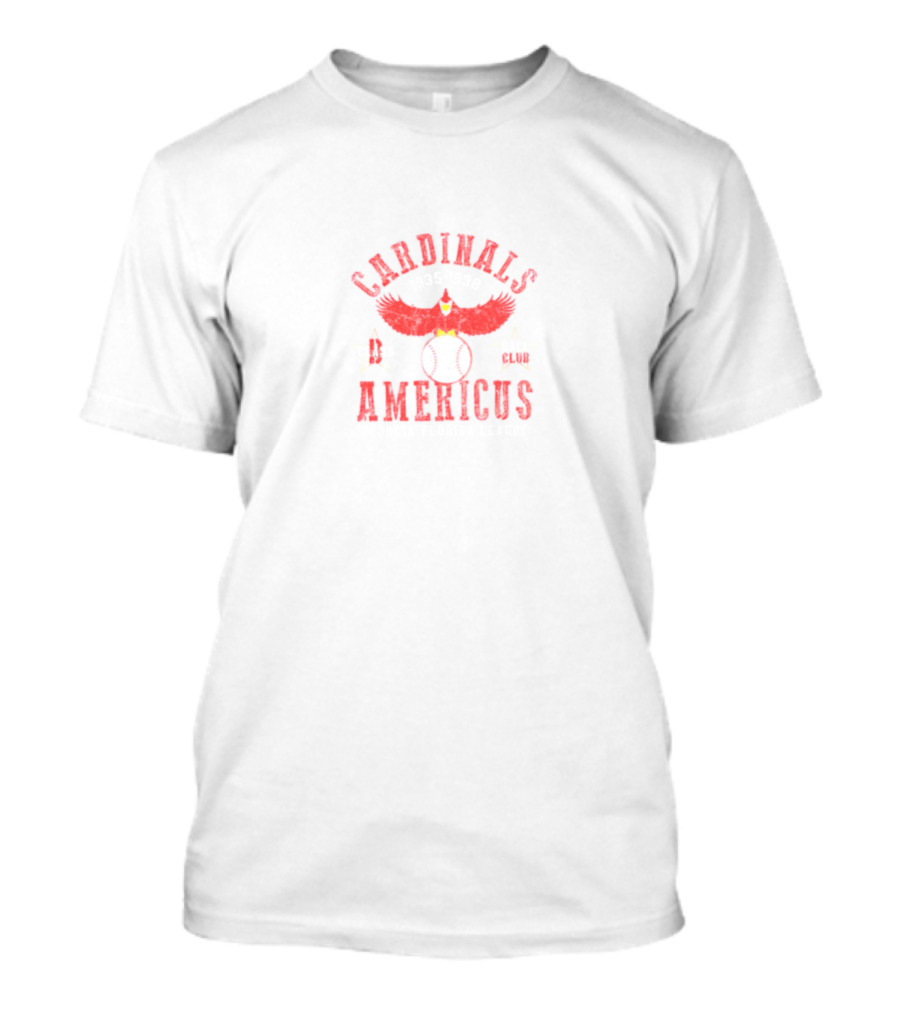 Cardinals 1935-1938 Class A Ball Club Americus Georgia Florida League T-Shirt