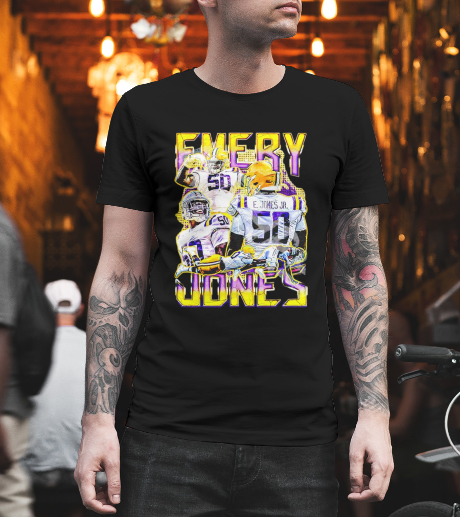 Emery Jones Jr. 50 LSU Tigers Football T-Shirt