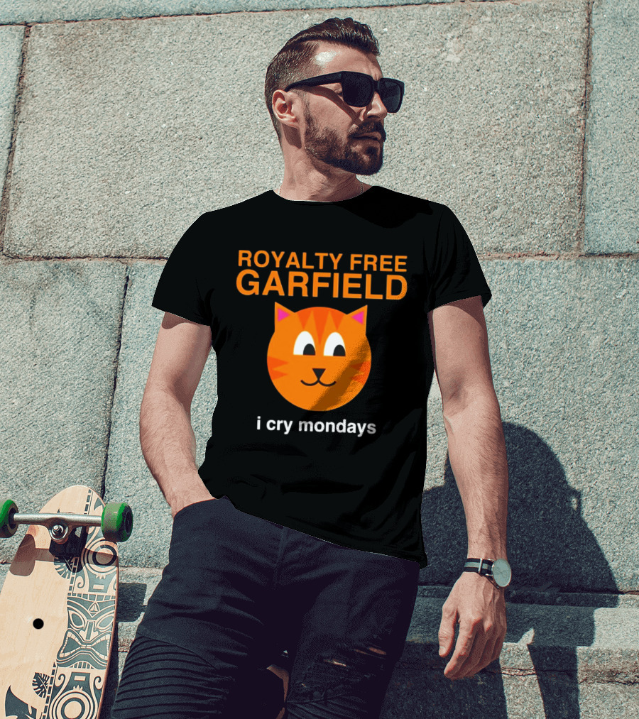 Royalty Free Garfield I Cry Mondays Iconic Meme T-Shirt