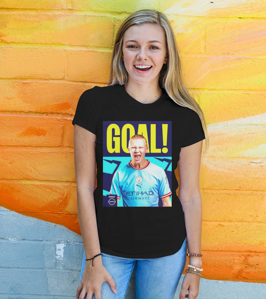 GOAL Erling Haaland Manchester City Etihad Airways Presented By Nissan T-Shirt