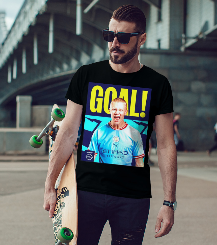 GOAL Erling Haaland Manchester City Etihad Airways Presented By Nissan T-Shirt