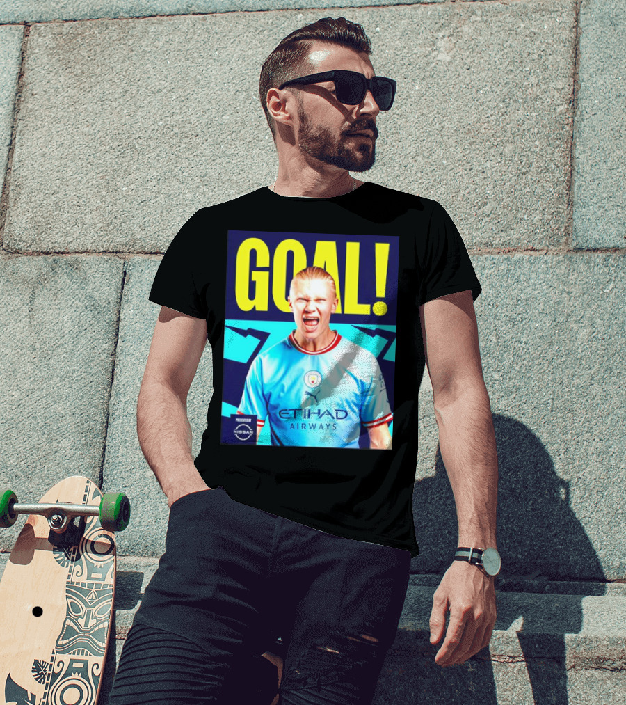 GOAL Erling Haaland Manchester City Etihad Airways Presented By Nissan T-Shirt
