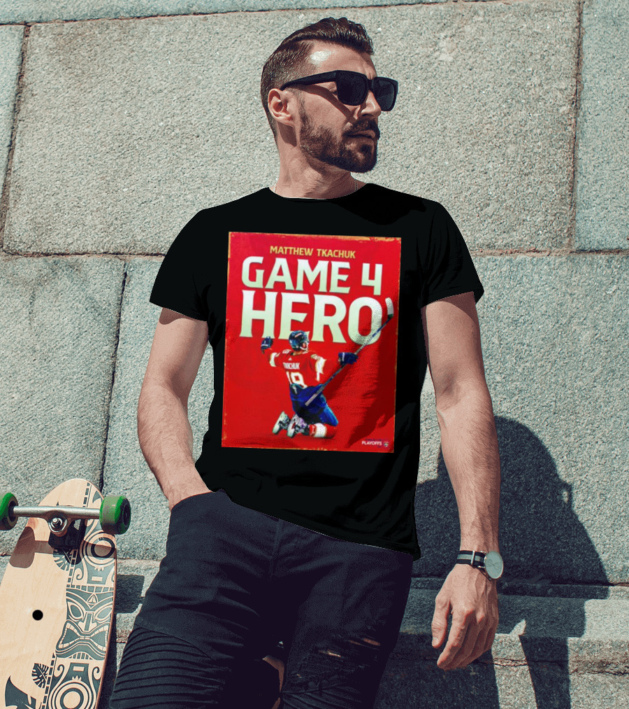 Matthew Tkachuk Game 4 Hero Playoffs T-Shirt