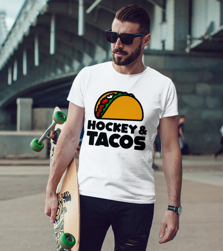 Hockey And Tacos Bold Fun Combo T-Shirt