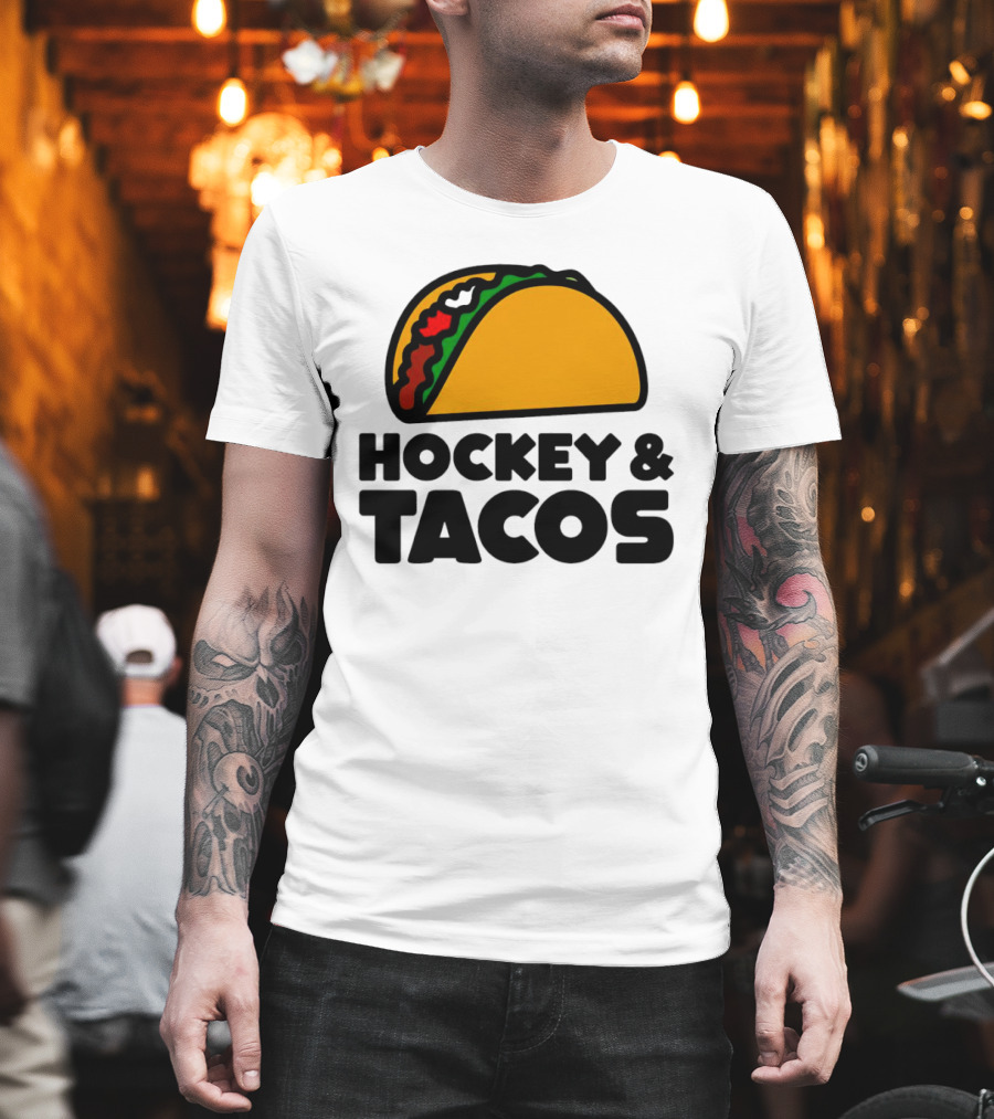 Hockey And Tacos Bold Fun Combo T-Shirt