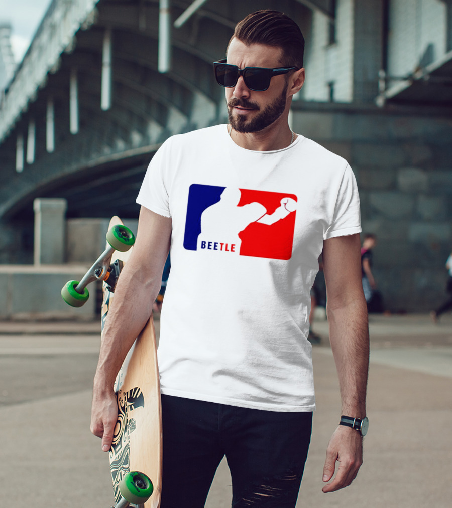 Beetle Boxing Silhouette In Red And Blue NBA T-Shirt