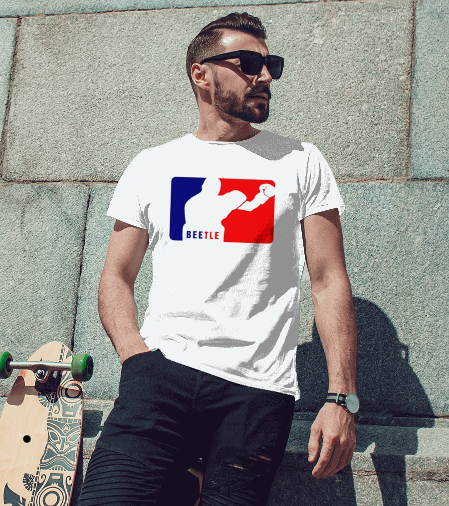 Beetle Boxing Silhouette In Red And Blue NBA T-Shirt