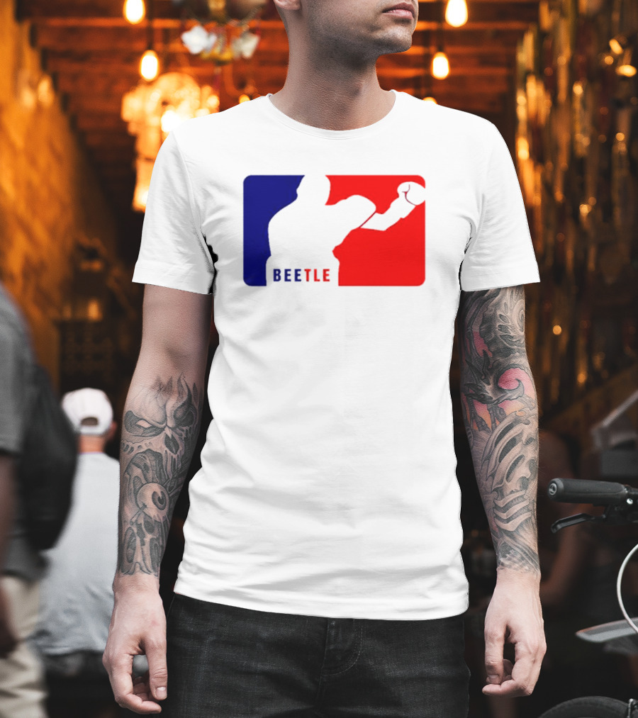 Beetle Boxing Silhouette In Red And Blue NBA T-Shirt