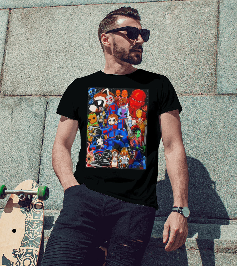 Guardians Of The Galaxy Galactic Pilgrim Cartoon Characters Ensemble T-Shirt