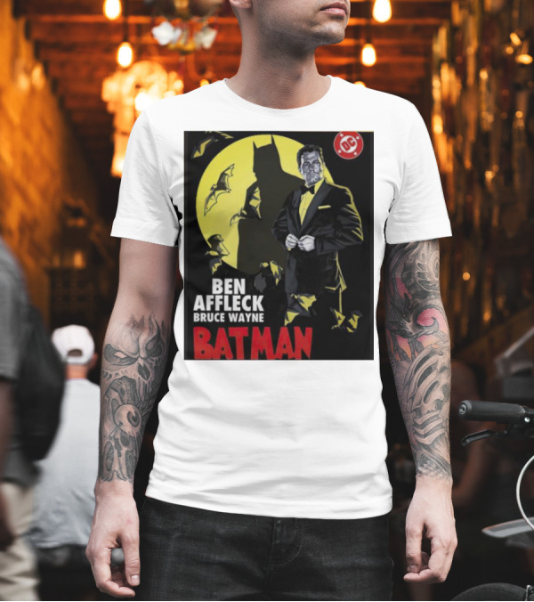 Ben Affleck Bruce Wayne Batman DC Comic Bats Moon T-Shirt Ben Affleck Bruce Wayne Batman DC Comic Bats Moon T-Shirt