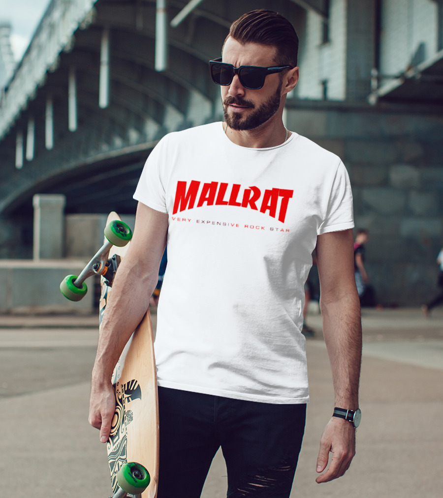 Mallrat Very Expensive Rock Star Red Text Distressed T-Shirt