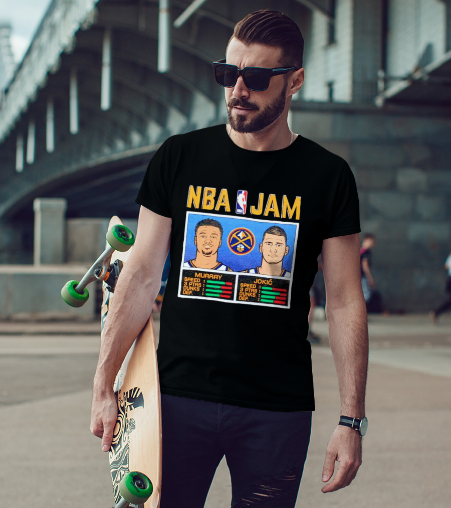 NBA Jam Denver Nuggets Jamal Murray Nikola Jokić Stats T-Shirt