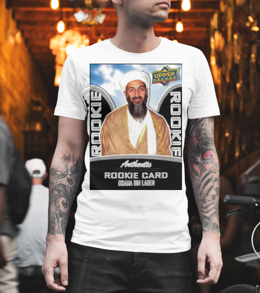 Authentic Upper Decker Rookie Card Osama Bin Laden T-Shirt