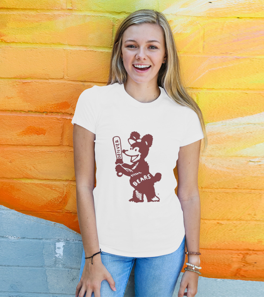 Denver Bears Vintage Colorado Rockies Baseball Mascot T-Shirt
