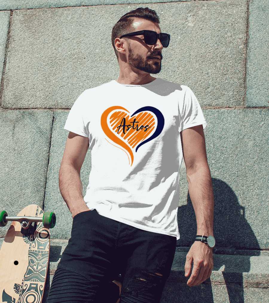 Houston Astros Heart T-Shirt