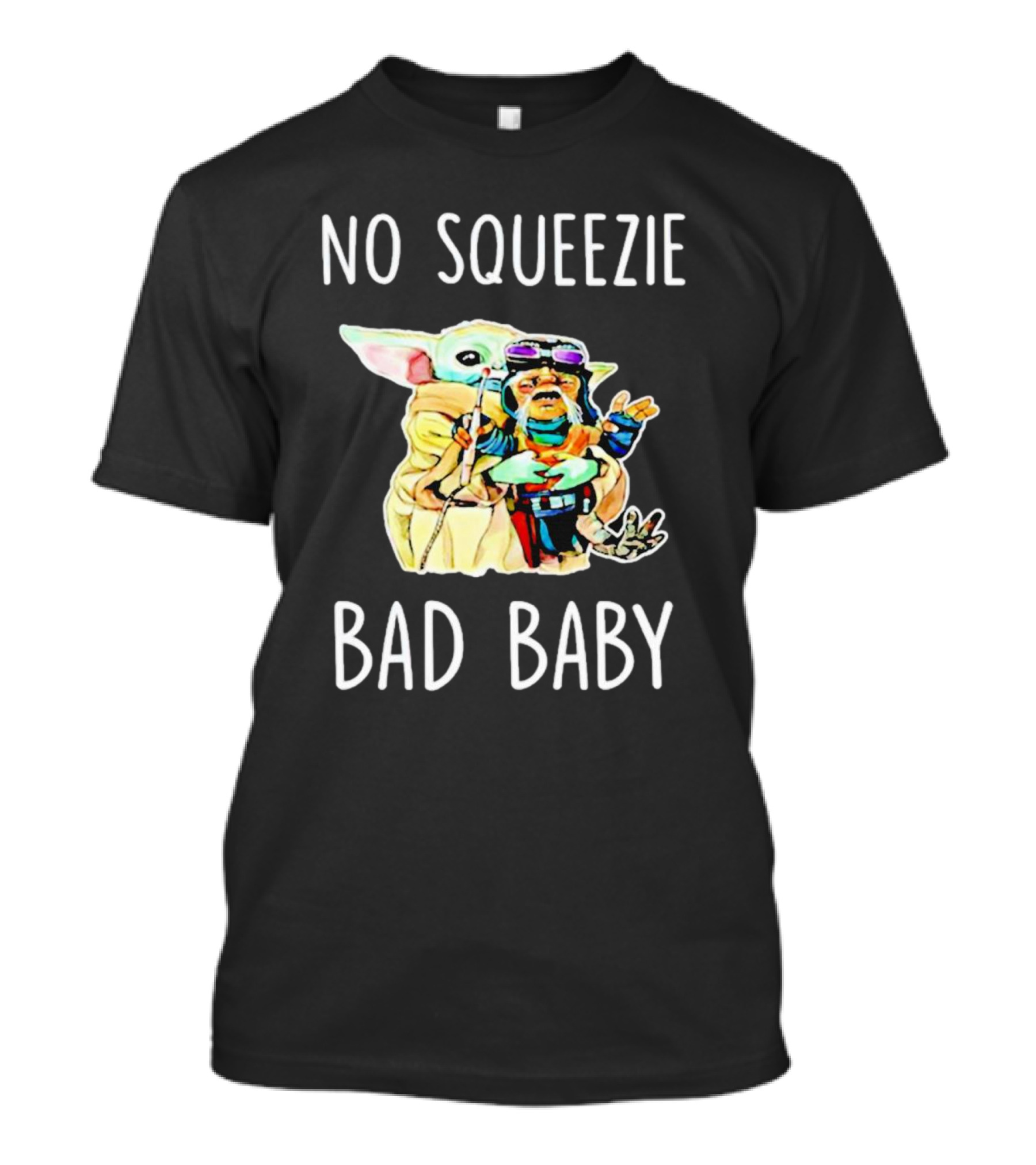 No Squeezie Bad Baby Yoda And Baby Babu Frik T-Shirt