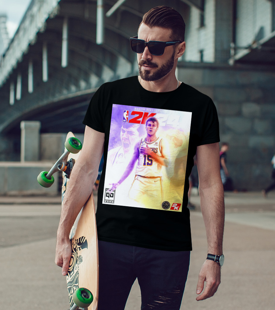 Austin Reaves 2K24 Los Angeles Lakers NBA Basketball Cover Edition T-Shirt