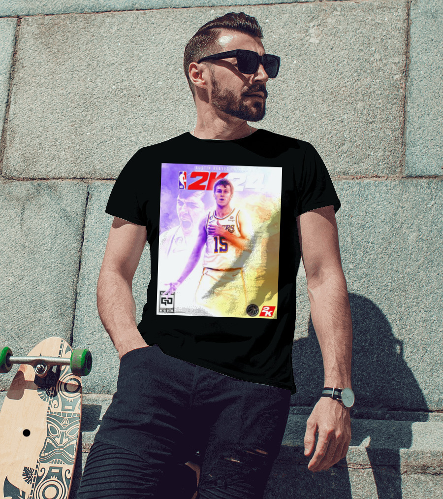 Austin Reaves 2K24 Los Angeles Lakers NBA Basketball Cover Edition T-Shirt