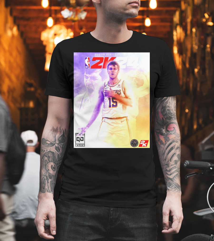 Austin Reaves 2K24 Los Angeles Lakers NBA Basketball Cover Edition T-Shirt