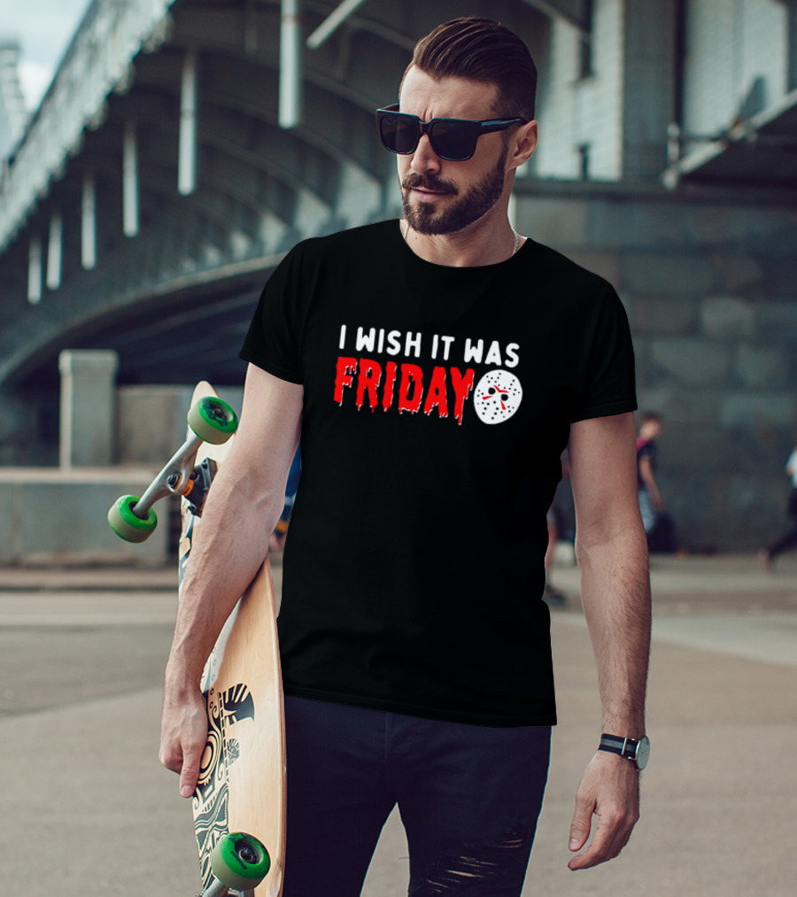 I Wish It Was Friday Jason Voorhees Halloween Mask T-Shirt
