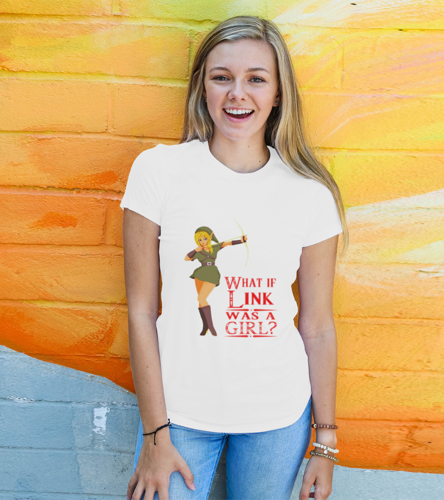 The Legend Of Zelda What If Link Was A Girl Bow And Arrow Pose T-Shirt