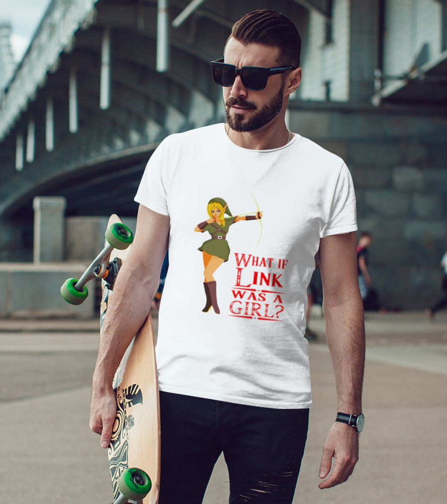 The Legend Of Zelda What If Link Was A Girl Bow And Arrow Pose T-Shirt