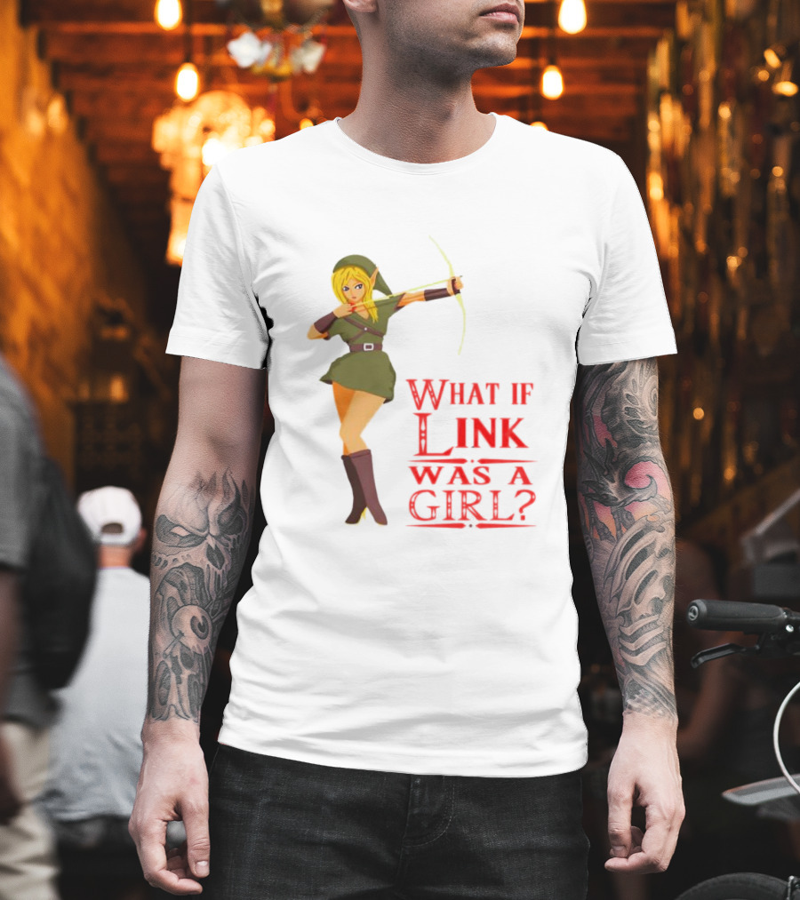 The Legend of Zelda What If Link Was a Girl Bow and Arrow Pose T-Shirt