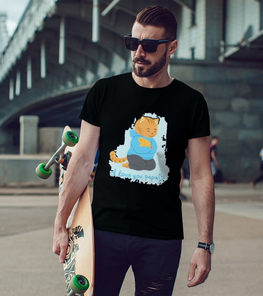 I Love You Papa Cat And Kitten Father's Day T-Shirt