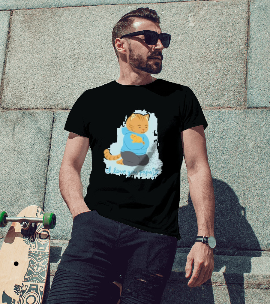 I Love You Papa Cat And Kitten Father's Day T-Shirt